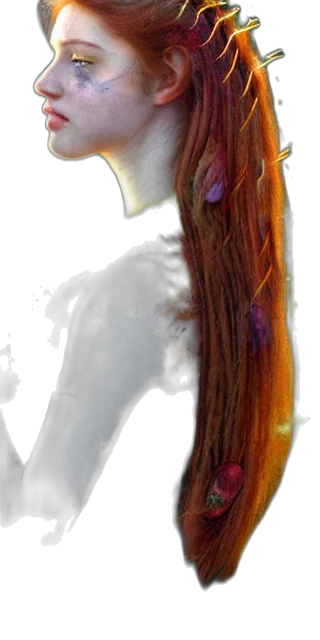 hair, face, crown, staff transparent PNG cut-out