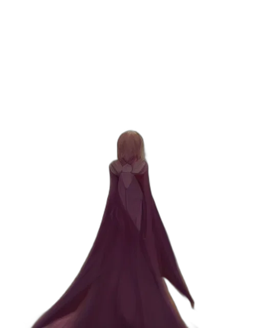 dress, jacket, creature, staff transparent PNG cut-out