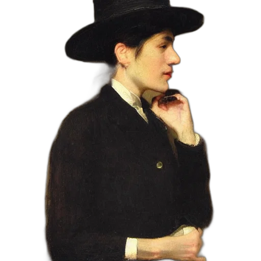 hat, staff, jewelry, face transparent PNG cut-out