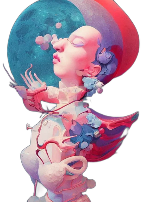 fantasy art, watercolor, concept art, vaporwave transparent PNG cut-out