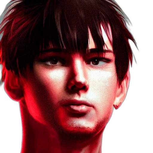 face, hair, photorealistic, 3d render transparent PNG cut-out