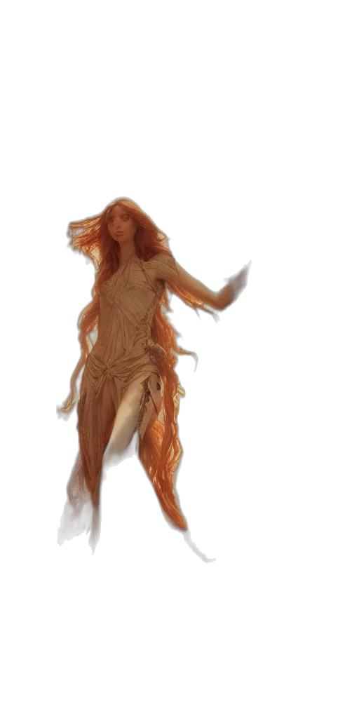 dress, creature, hair, dragon transparent PNG cut-out