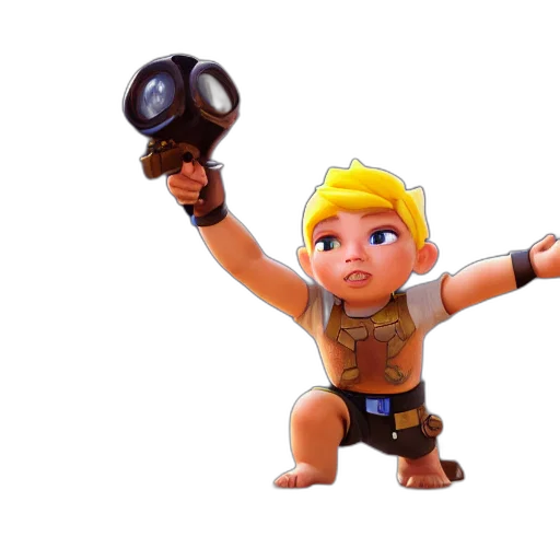 weapon, staff, robot, 3d render transparent PNG cut-out