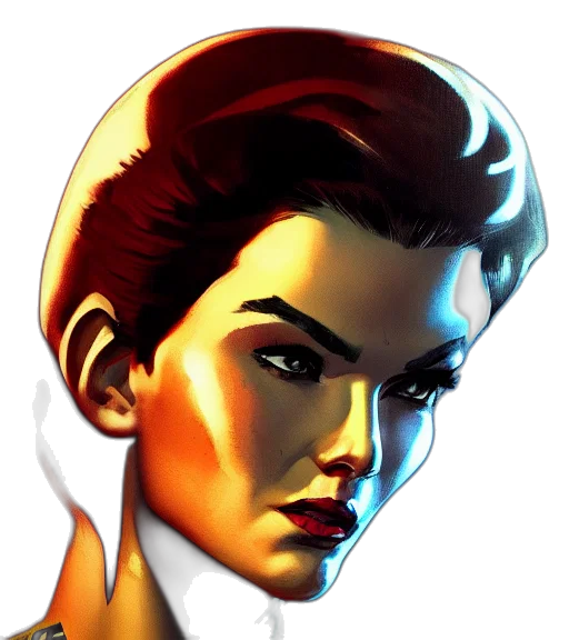 face, comic book art, concept art, photorealistic transparent PNG cut-out