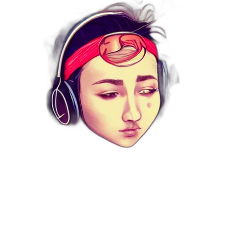 face, pixel art, cartoon, watercolor transparent PNG cut-out