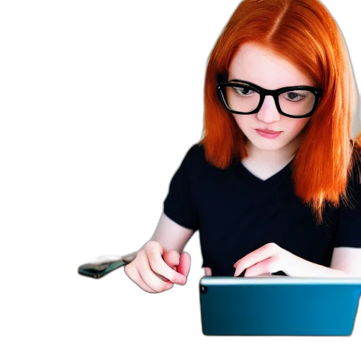 professional, photo, ginger, teen transparent PNG cut-out