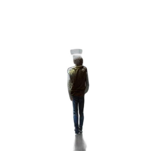 jacket, hat, robot, staff transparent PNG cut-out