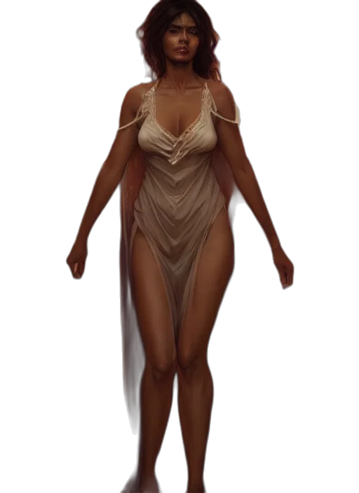 dress, creature, concept art, 3d render transparent PNG cut-out