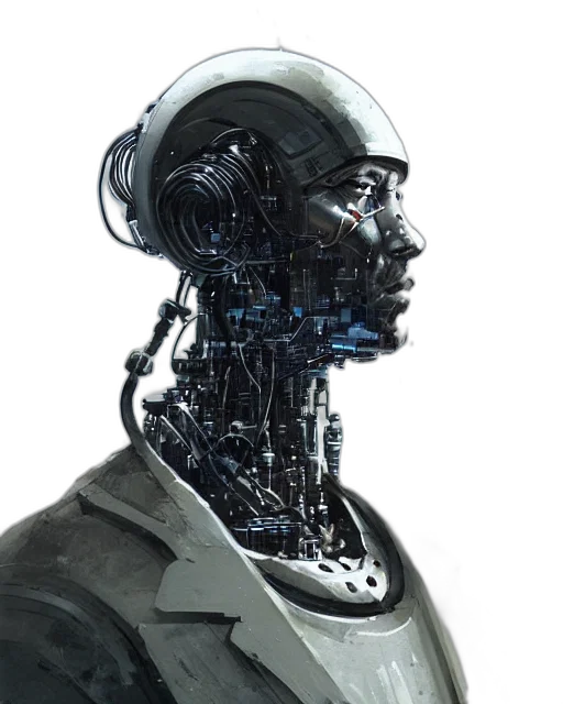 robot, face, cyberpunk, concept art transparent PNG cut-out
