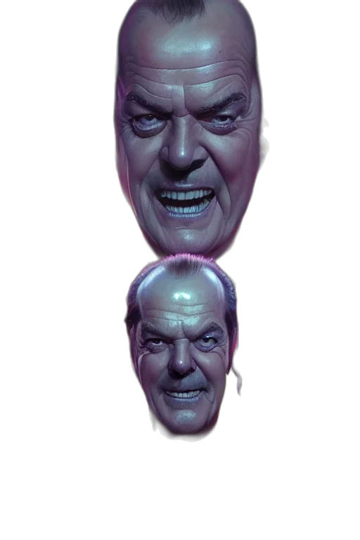 face, mask, creature, 3d render transparent PNG cut-out