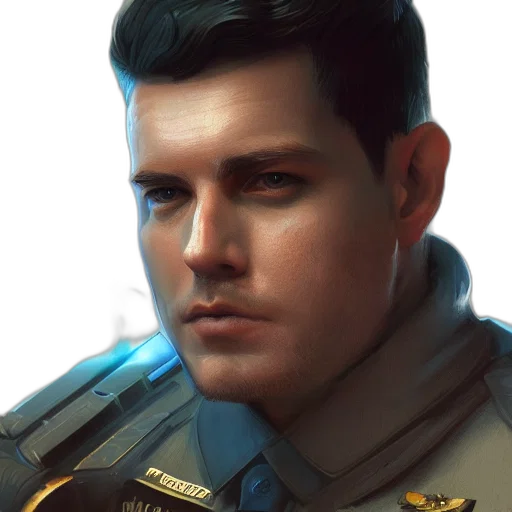 face, staff, jacket, robot transparent PNG cut-out