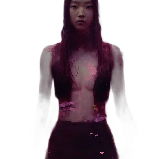 dress, creature, staff, face transparent PNG cut-out