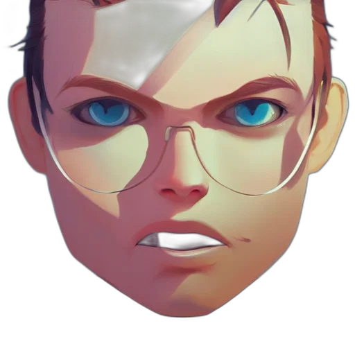 face, mask, 3d render, concept art transparent PNG cut-out