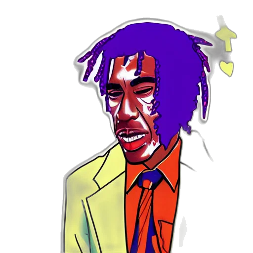 jacket, face, staff, creature transparent PNG cut-out