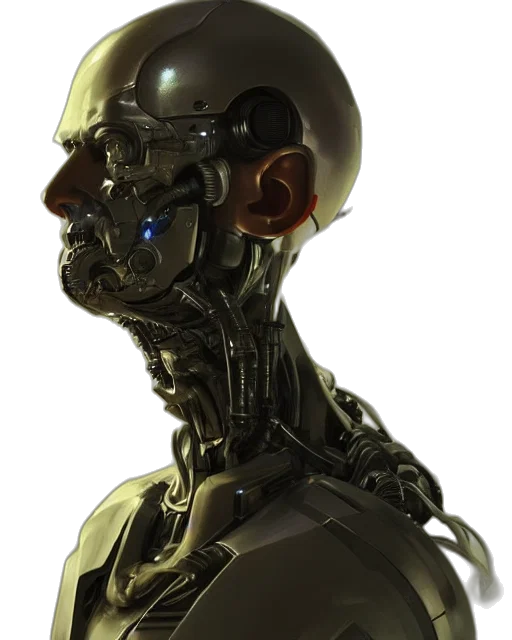 robot, face, mask, cyberpunk transparent PNG cut-out