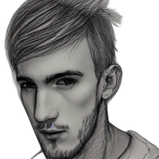 face, photorealistic, cartoon, pencil sketch transparent PNG cut-out