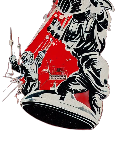 weapon, jacket, sword, comic book art transparent PNG cut-out