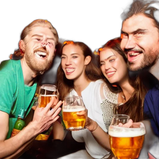 photorealistic, party, friends, while transparent PNG cut-out