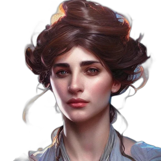 face, crown, hair, staff transparent PNG cut-out