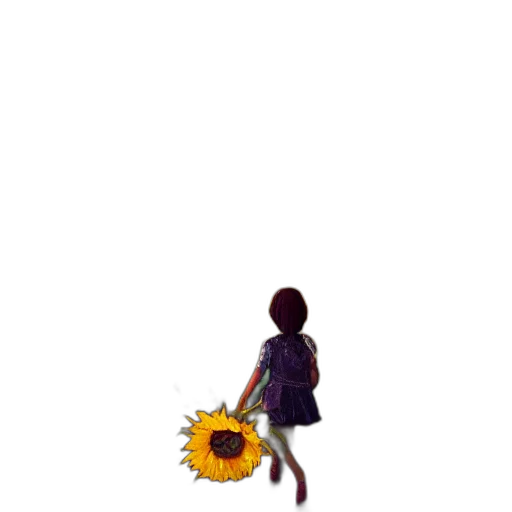 flower, umbrella, staff, dress transparent PNG cut-out