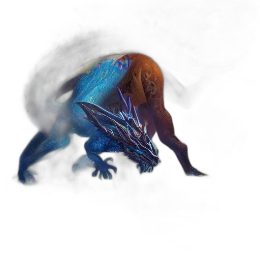 dragon, creature, animal, staff transparent PNG cut-out