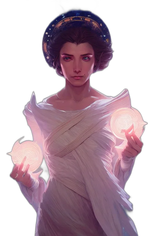 face, dress, crown, staff transparent PNG cut-out