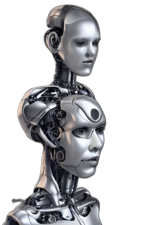 robot, face, jewelry, 3d render transparent PNG cut-out