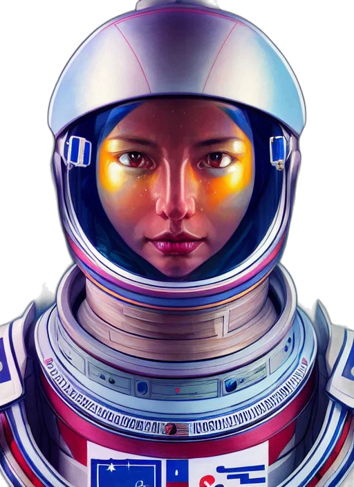 robot, face, concept art, photorealistic transparent PNG cut-out