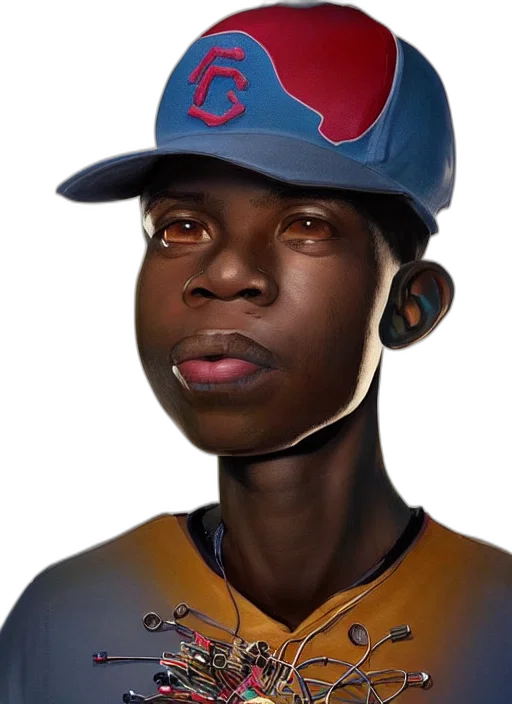 face, hat, photorealistic, concept art transparent PNG cut-out