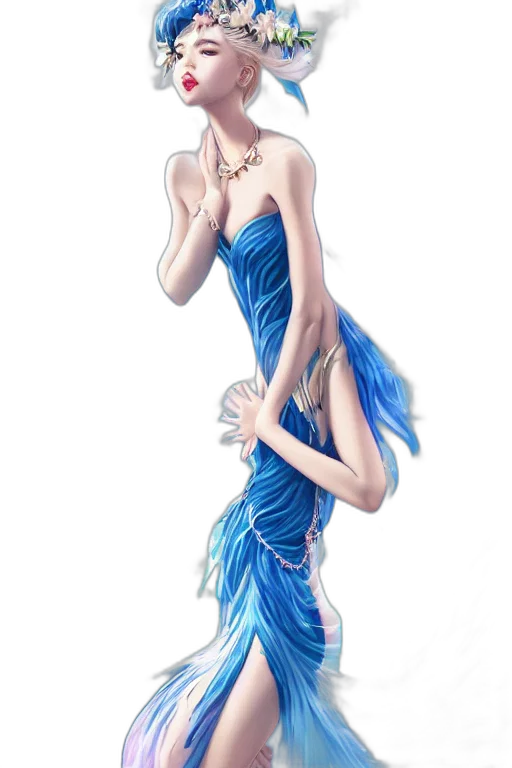dress, jewelry, fantasy art, concept art transparent PNG cut-out