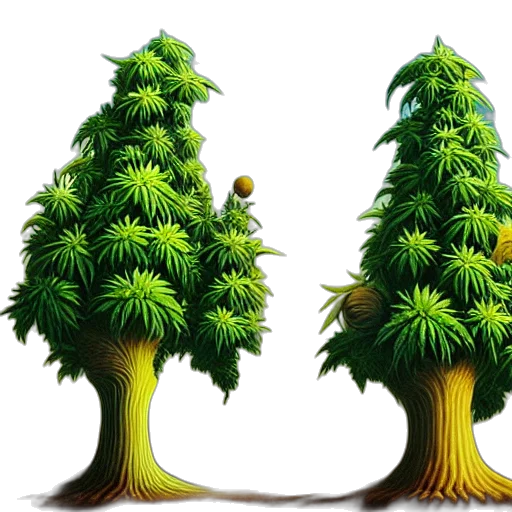 tree, crown, 3d render, concept art transparent PNG cut-out