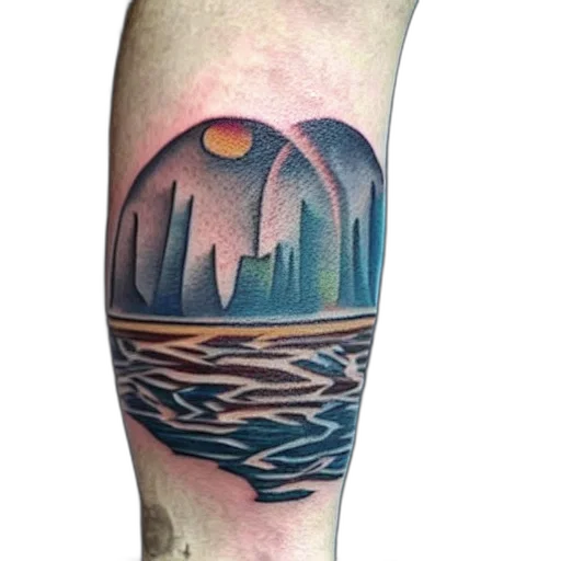 watercolor, outer space, tattoo, crooked transparent PNG cut-out