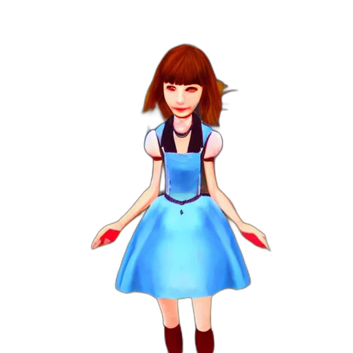 dress, staff, cartoon, 3d render transparent PNG cut-out