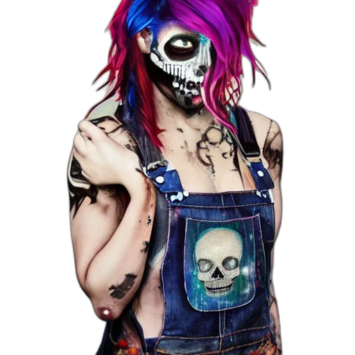 mask, dress, jacket, cyberpunk transparent PNG cut-out