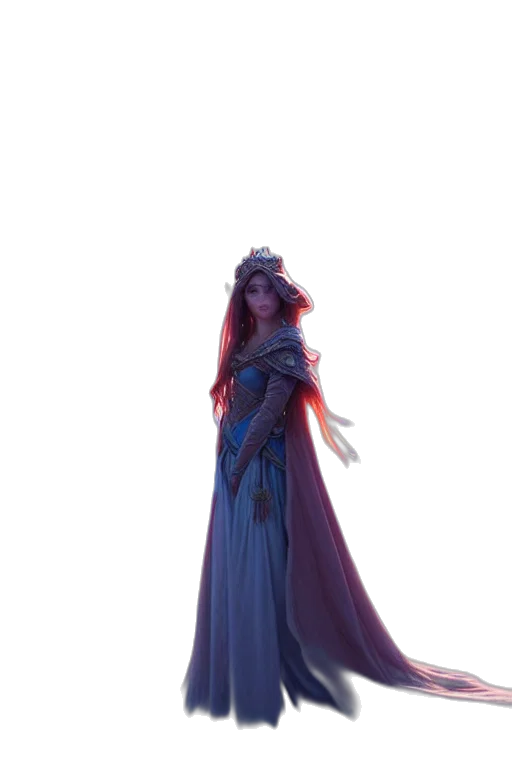 dress, crown, staff, sword transparent PNG cut-out