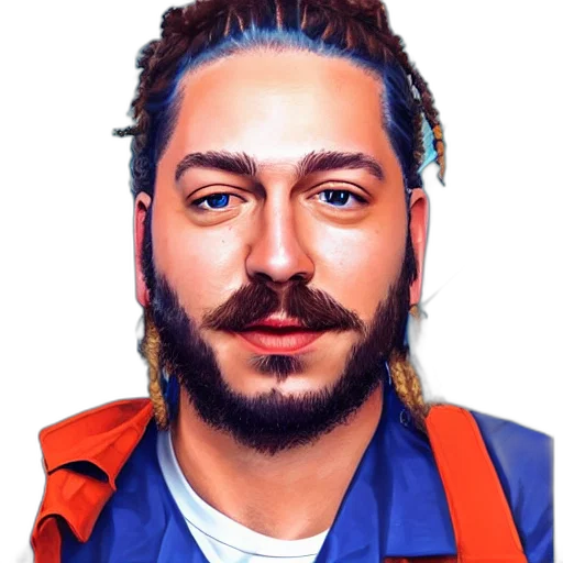 face, jacket, hair, staff transparent PNG cut-out