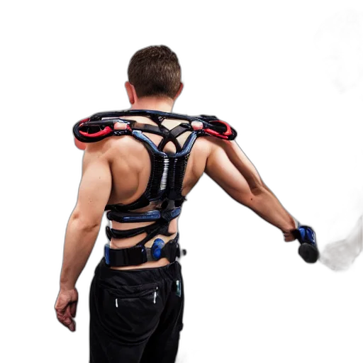 cyberpunk, muscular, fitting, exoskeleton transparent PNG cut-out