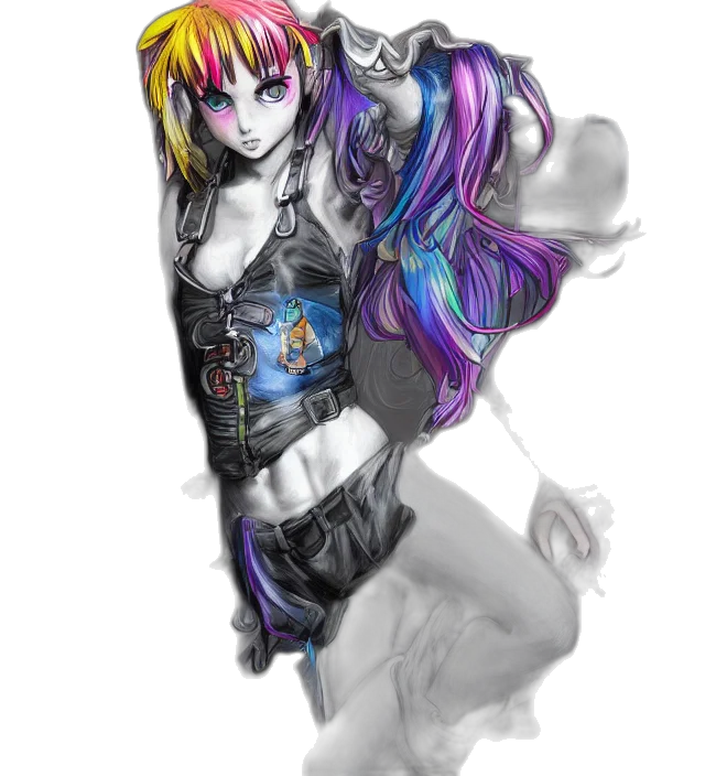 fantasy art, anime, cyberpunk, concept art transparent PNG cut-out