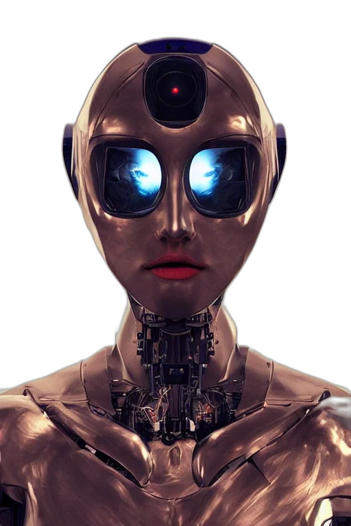 robot, face, cyberpunk, 3d render transparent PNG cut-out