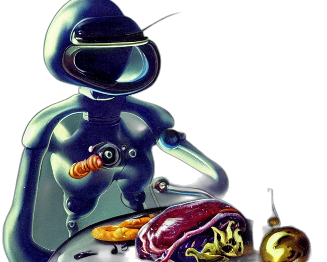 robot, food, concept art, 3d render transparent PNG cut-out
