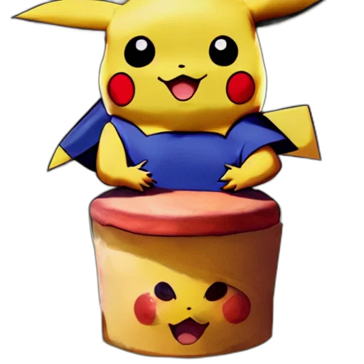 3d render, concept art, pixel art, pikachu transparent PNG cut-out