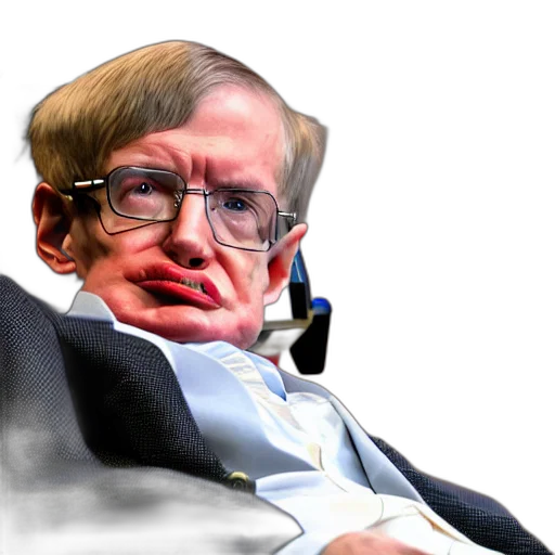 photorealistic, stephen, hawking, wearing transparent PNG cut-out