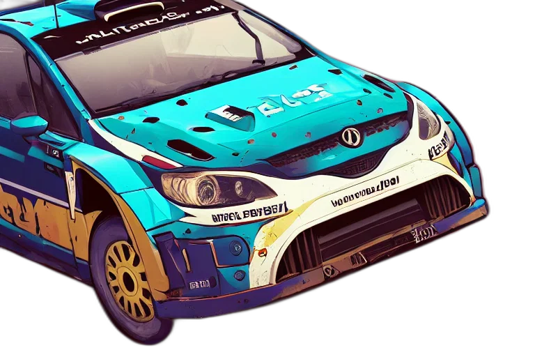 car, concept art, cartoon, 3d render transparent PNG cut-out