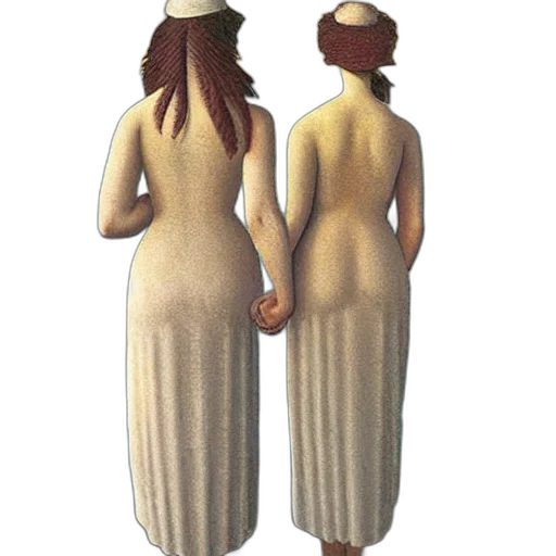 dress, hat, jewelry, staff transparent PNG cut-out