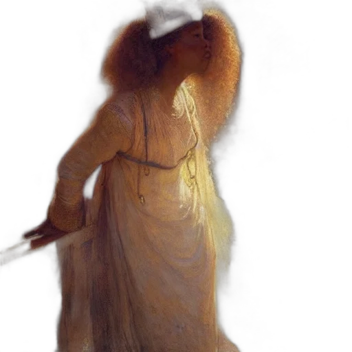 dress, hair, staff, mask transparent PNG cut-out