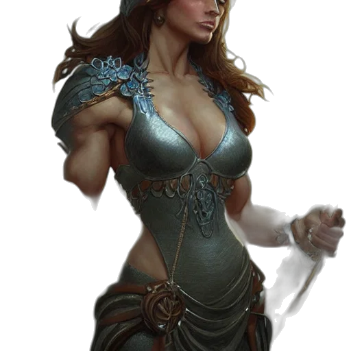 dress, sword, jewelry, staff transparent PNG cut-out