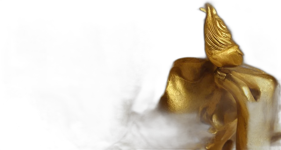 dragon, 3d render, photorealistic, golden transparent PNG cut-out