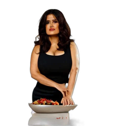 food, photorealistic, salma, hayek transparent PNG cut-out
