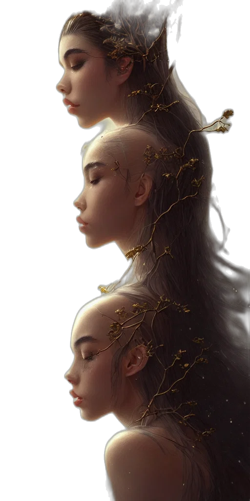 crown, hair, face, mask transparent PNG cut-out