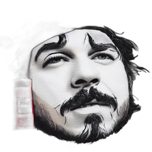face, mask, hair, photorealistic transparent PNG cut-out